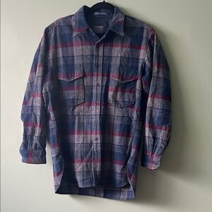 Plaid Pendleton Flannel Button-Up Shirt